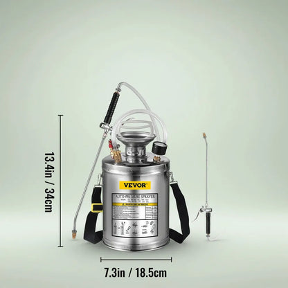 VEVOR 4-12L Pulvérisateur Manuel INOX Jardin Brumisateur Plante Jardinage Domestique Nettoyage Sol p