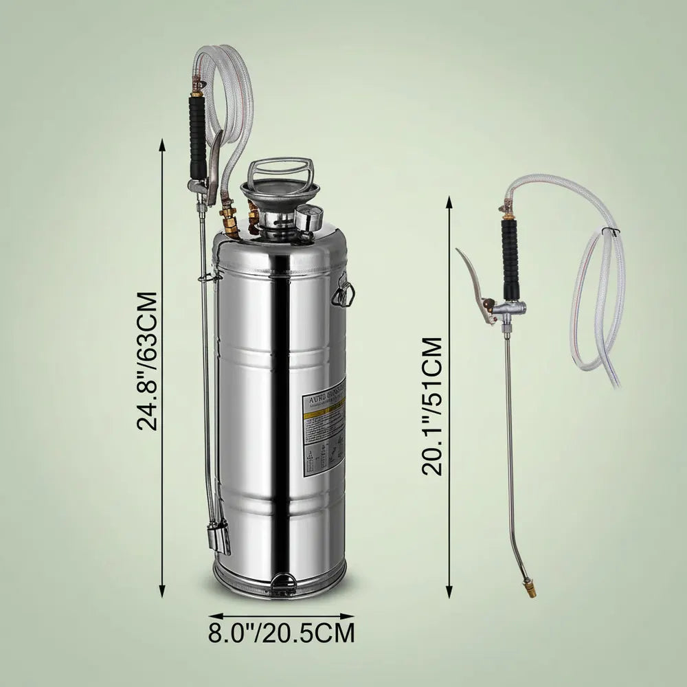 VEVOR 4-12L Pulvérisateur Manuel INOX Jardin Brumisateur Plante Jardinage Domestique Nettoyage Sol p