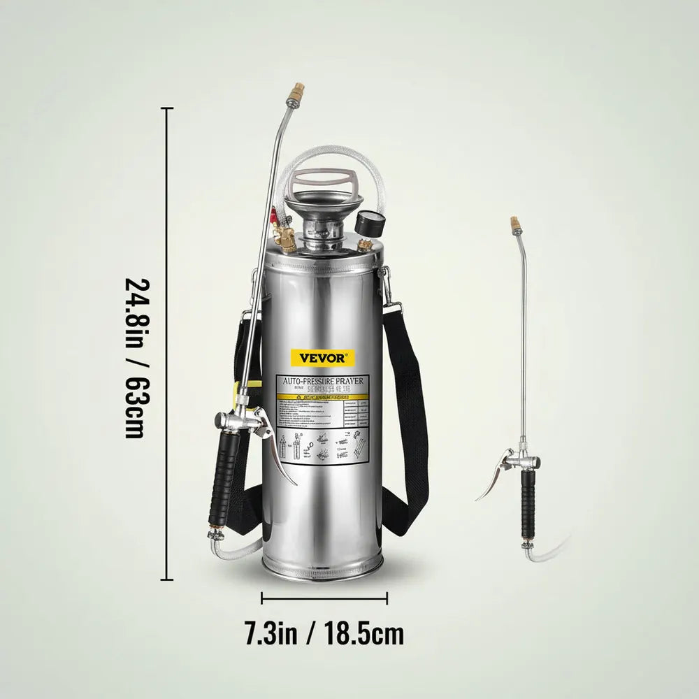 VEVOR 4-12L Pulvérisateur Manuel INOX Jardin Brumisateur Plante Jardinage Domestique Nettoyage Sol p