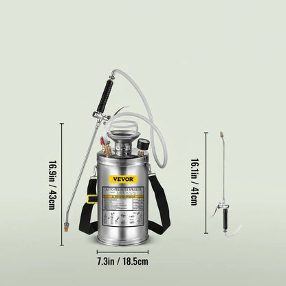VEVOR 4-12L Pulvérisateur Manuel INOX Jardin Brumisateur Plante Jardinage Domestique Nettoyage Sol p