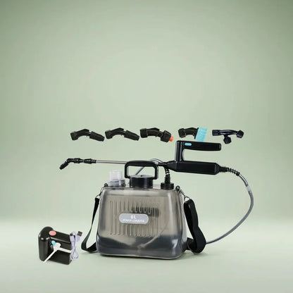 Pulvérisateur à pression 8L, pulvérisateur de jardin à batterie avec lance télescopique, 4 buses de 
