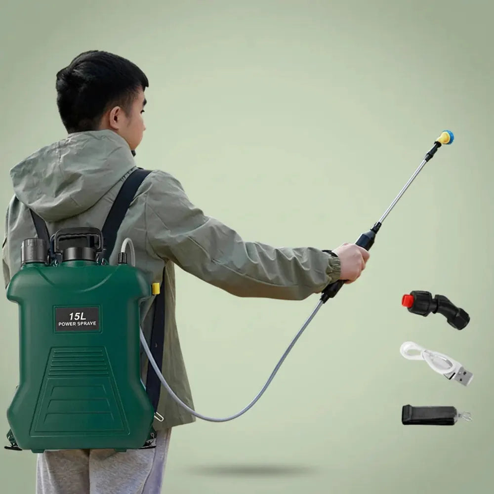 Pulvérisateur électrique multifonction 15L, réservoir de pulvérisation de jardin à buse réglable pou