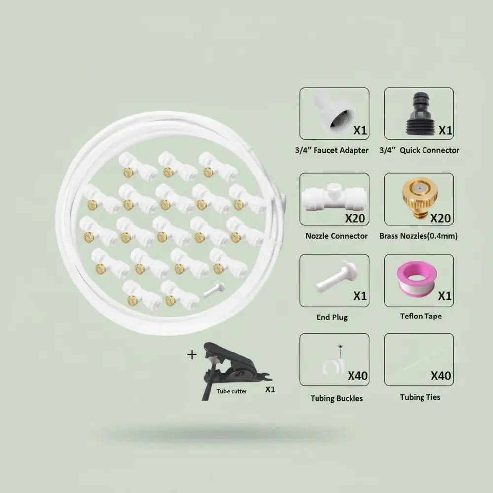 Pulvérisateur d'eau nébuliseur extérieur, atomiseur pour lit de jardin, Patio, terrasse, système de 