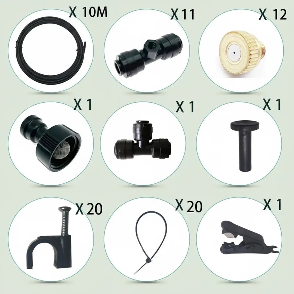 Système de brumisation DIY pour extérieur, pulvérisateur de jardin, ligne de brumisation de 10 m, 12