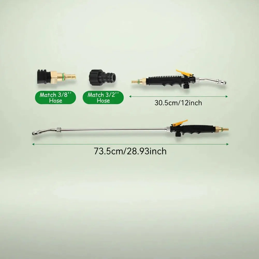 Lance d'arrosage en acier inoxydable 73/30 cm avec raccord en laiton 3/8 po - Buse de tuyau d'arrosa