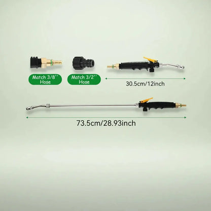 Lance d'arrosage en acier inoxydable 73/30 cm avec raccord en laiton 3/8 po - Buse de tuyau d'arrosa