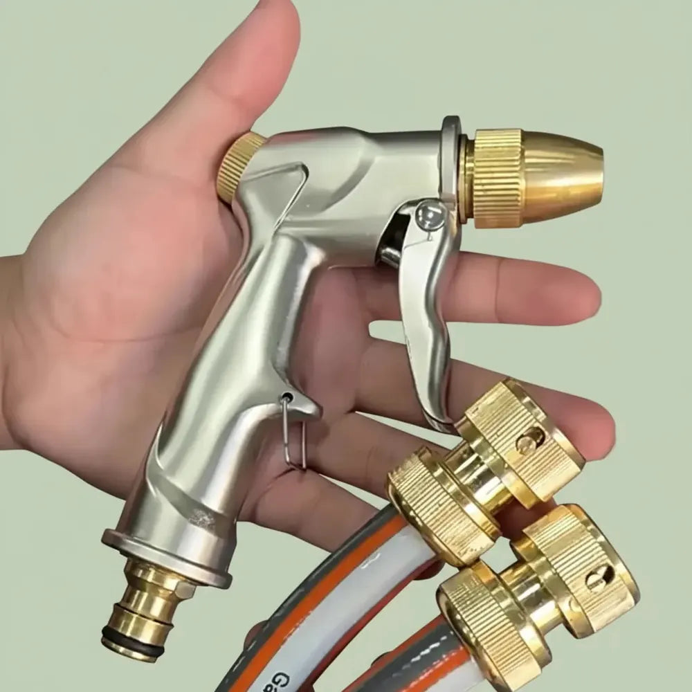Pistolet à eau haute pression, buse en laiton métallique, pulvérisateur pour tuyau d'arrosage, pour 