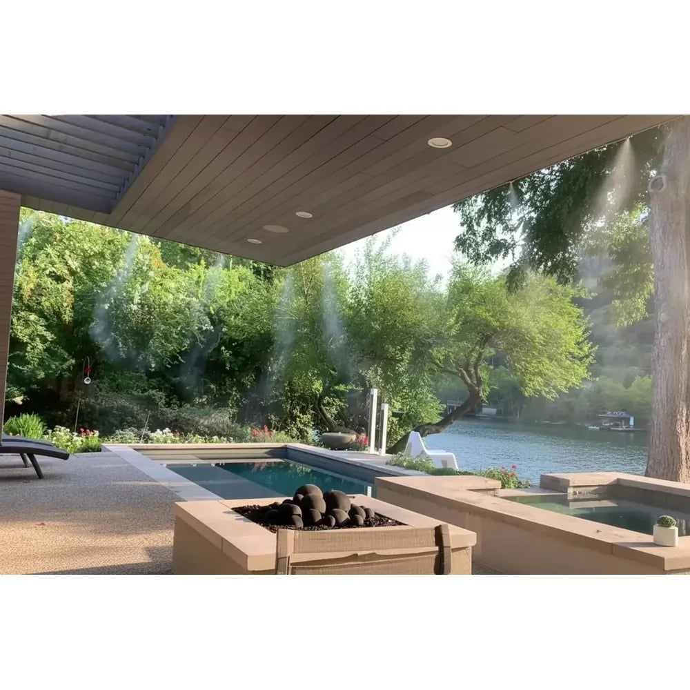 Système de brumisation de patio de refroidissement extérieur 6/9/12/15/18M Nébuliseur Terrasse Miste