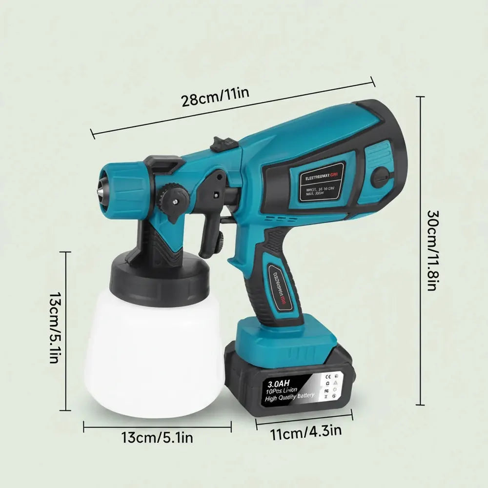 Pistolet à peinture électrique 900 ml, moteur sans balais 850 ml/min, 3 buses, 3 modes de pulvérisat