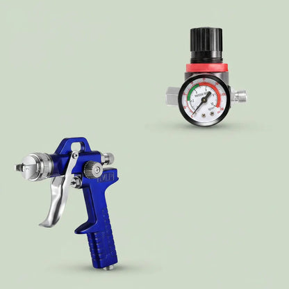 Pistolet de peinture HVLP avec régulateur de pression d'air et valve de contrôle du débit, gobelet e