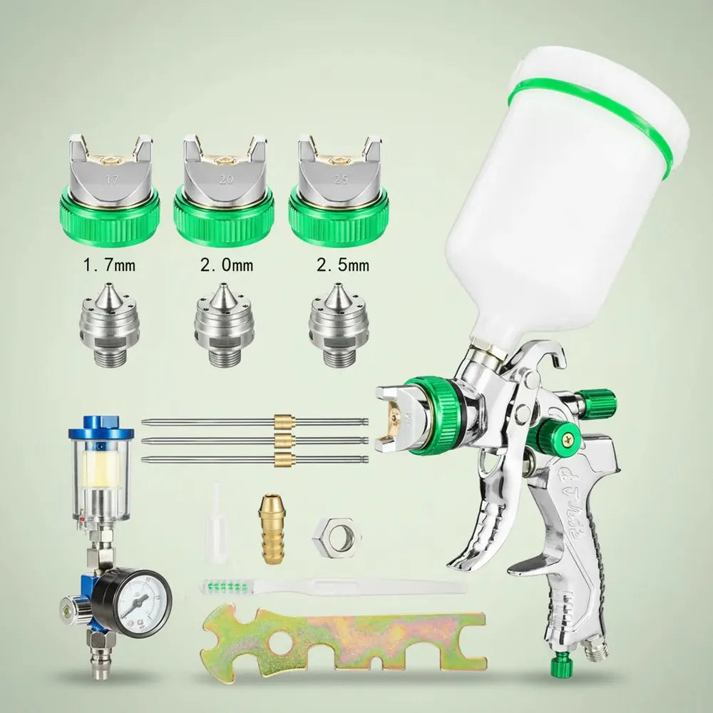 HVLP-Pistolet de Pulvérisation Professionnel, avec Buse en Acier, par Gravité, Portable, pour Peintu