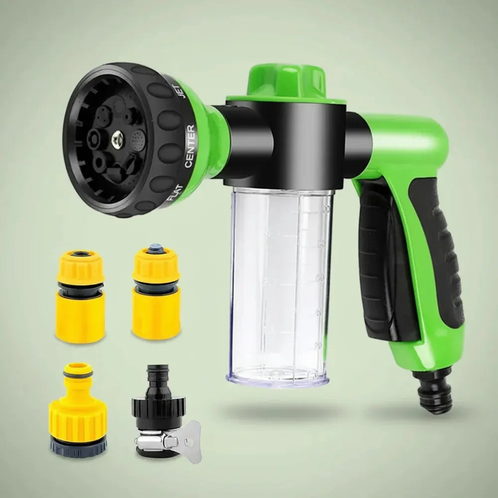 Pistolet de lavage haute pression 8-en-1 avec mousse, buse de tuyau réglable, outil multifonctionnel
