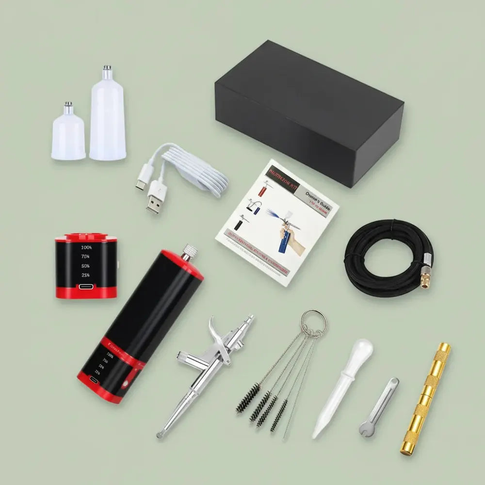 Mini aérographe professionnel Portable avec Kit de compresseur, décoration de gâteaux, tatouages tem