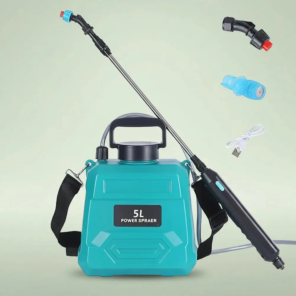 Pulvérisateur de jardin électrique 5L sans fil rechargeable, batterie 1800mAh, pompe à eau réglable 