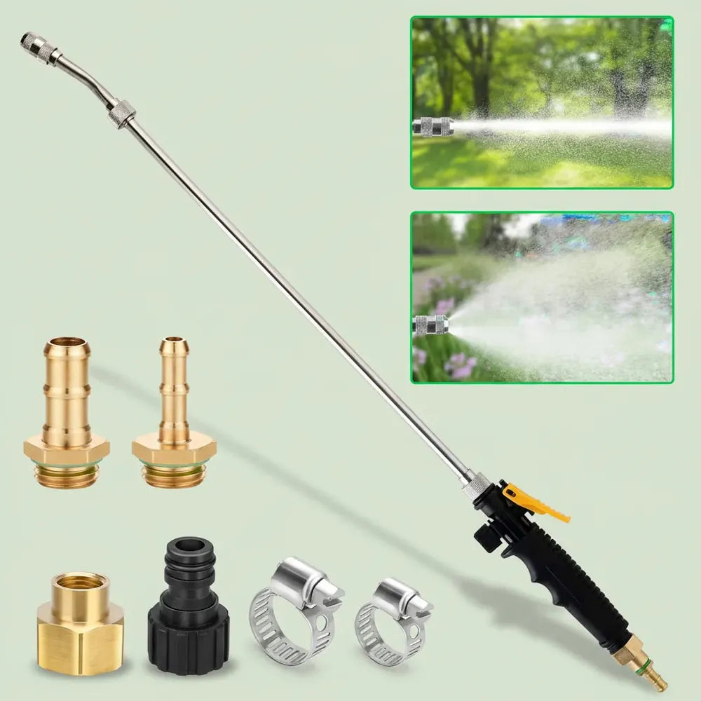 Lance d'arrosage en acier inoxydable 73/30 cm avec raccord en laiton 3/8 po - Buse de tuyau d'arrosa