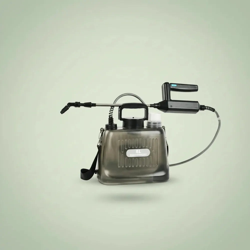 Pulvérisateur à pression 8L, pulvérisateur de jardin à batterie avec lance télescopique, 4 buses de 