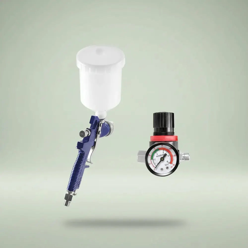Pistolet de peinture HVLP avec régulateur de pression d'air et valve de contrôle du débit, gobelet e