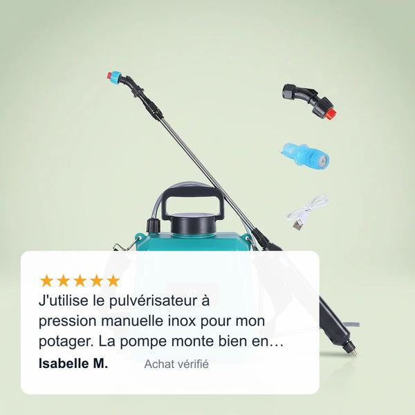 Avis Isabelle — Pulvérisateur électrique blanc dorsal batterie